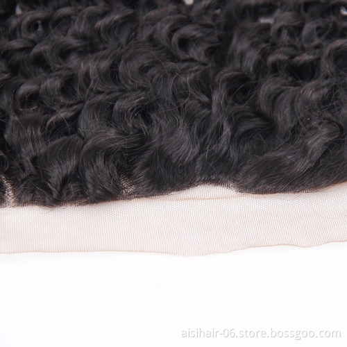 Aisi Hair 100% Brazilian Hair Lace Frontal Closure , Hair Piece Lace Closure , Kinky Curly Silk Lace Closure 13x4